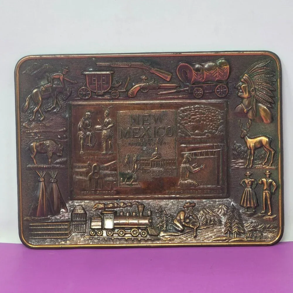Vintage Copper Trays/Ashtray‎ Featuring  Harrisburg PA New Orleans & New Mexico